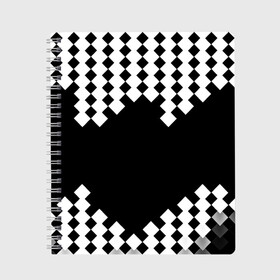 Тетрадь с принтом Шахматная клетка в Белгороде, 100% бумага | 48 листов, плотность листов — 60 г/м2, плотность картонной обложки — 250 г/м2. Листы скреплены сбоку удобной пружинной спиралью. Уголки страниц и обложки скругленные. Цвет линий — светло-серый
 | abstract | abstraction | block | tessera | абстракция | клетка | кубики | текстура