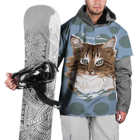 Накидка на куртку 3D с принтом Мейн-Кун в Белгороде, 100% полиэстер |  | cat | kitten | kitty | maine coon | pet | арт | животные | коты | кошки | кружочки | мейн кун | текстура
