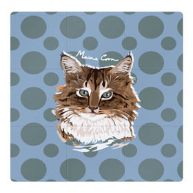 Магнитный плакат 3Х3 с принтом Мейн-Кун в Белгороде, Полимерный материал с магнитным слоем | 9 деталей размером 9*9 см | cat | kitten | kitty | maine coon | pet | арт | животные | коты | кошки | кружочки | мейн кун | текстура