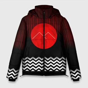 Мужская зимняя куртка 3D с принтом Twin Peaks в Белгороде, верх — 100% полиэстер; подкладка — 100% полиэстер; утеплитель — 100% полиэстер | длина ниже бедра, свободный силуэт Оверсайз. Есть воротник-стойка, отстегивающийся капюшон и ветрозащитная планка. 

Боковые карманы с листочкой на кнопках и внутренний карман на молнии. | герои | детектив | драма | знаки | кино | сериал | сериаломан | серия | символы | твин пикс | третий сезон | фильм