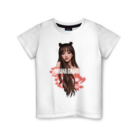 Детская футболка хлопок с принтом Ariana Grande в Белгороде, 100% хлопок | круглый вырез горловины, полуприлегающий силуэт, длина до линии бедер | ariana grande