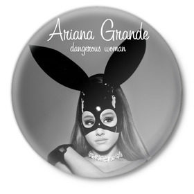 Значок с принтом Ariana Grande в Белгороде,  металл | круглая форма, металлическая застежка в виде булавки | ariana grande