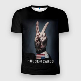 Мужская футболка 3D спортивная с принтом House of Cards в Белгороде, 100% полиэстер с улучшенными характеристиками | приталенный силуэт, круглая горловина, широкие плечи, сужается к линии бедра | house of cards | карточный домик | кевин спейси | сериалы