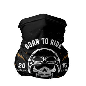 Бандана-труба 3D с принтом Born to ride в Белгороде, 100% полиэстер, ткань с особыми свойствами — Activecool | плотность 150‒180 г/м2; хорошо тянется, но сохраняет форму | Тематика изображения на принте: bike | black background | born to ride | helmet | lightning | logo | motorcycle | ride | road | skull | speed | stars | travel | байк | велоси | дорога | езда | звезды | логотип | молния | мотоцикл | очки | путешествия | рожден для езды | скорос