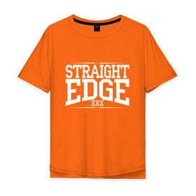 Мужская футболка хлопок Oversize с принтом straight edge xxx в Белгороде, 100% хлопок | свободный крой, круглый ворот, “спинка” длиннее передней части | drugfree | edge | hardcore | punk | sxe