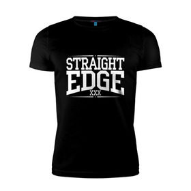 Мужская футболка премиум с принтом straight edge xxx в Белгороде, 92% хлопок, 8% лайкра | приталенный силуэт, круглый вырез ворота, длина до линии бедра, короткий рукав | drugfree | edge | hardcore | punk | sxe