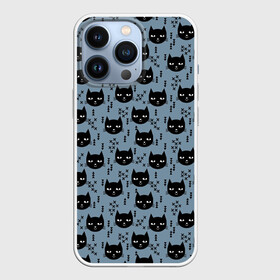 Чехол для iPhone 13 Pro с принтом Хипстер коты 2 в Белгороде,  |  | cat | cat heads | felix | hipster | kitty | голова животного | голова кота | кот | котенок | котик | коты | кошка | милые котятки | с котами | треугольники | усатый полосатый | хипстер | черный кот