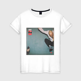 Женская футболка хлопок с принтом Moby 2 в Белгороде, 100% хлопок | прямой крой, круглый вырез горловины, длина до линии бедер, слегка спущенное плечо | moby | моби