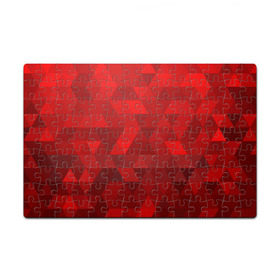 Пазл магнитный 126 элементов с принтом Red pattern в Белгороде, полимерный материал с магнитным слоем | 126 деталей, размер изделия —  180*270 мм | Тематика изображения на принте: геометрия | красный | треугольники