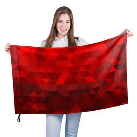 Флаг 3D с принтом Red pattern в Белгороде, 100% полиэстер | плотность ткани — 95 г/м2, размер — 67 х 109 см. Принт наносится с одной стороны | геометрия | красный | треугольники