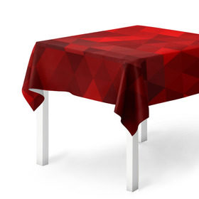 Скатерть 3D с принтом Red pattern в Белгороде, 100% полиэстер (ткань не мнется и не растягивается) | Размер: 150*150 см | Тематика изображения на принте: геометрия | красный | треугольники
