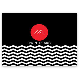Поздравительная открытка с принтом Твин Пикс в Белгороде, 100% бумага | плотность бумаги 280 г/м2, матовая, на обратной стороне линовка и место для марки
 | twin peaks | арт | надпись | полосы | сериал | текстура | фильмы
