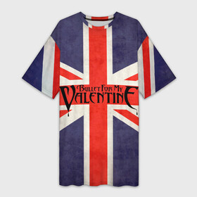 Платье-футболка 3D с принтом Bullet For My Valentine в Белгороде,  |  | bullet for my valentine | а | альбом | британия | великобритания | группа | джейми матиас | джейсон джеймс | майкл пагет | майкл томас | музыка | мэттью так | ник крандл | песни | флаг