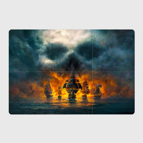 Магнитный плакат 3Х2 с принтом Пираты в Белгороде, Полимерный материал с магнитным слоем | 6 деталей размером 9*9 см | Тематика изображения на принте: корабли | пираты | череп