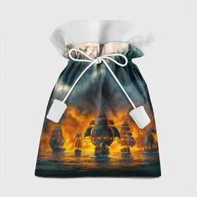 Подарочный 3D мешок с принтом Пираты в Белгороде, 100% полиэстер | Размер: 29*39 см | Тематика изображения на принте: корабли | пираты | череп