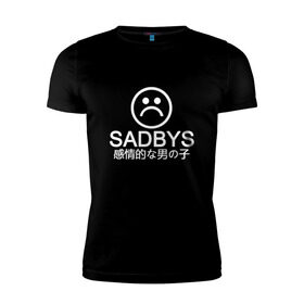 Мужская футболка премиум с принтом Sad Boys (Logo) в Белгороде, 92% хлопок, 8% лайкра | приталенный силуэт, круглый вырез ворота, длина до линии бедра, короткий рукав | boy | boys | logo | sad