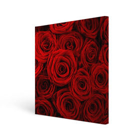 Холст квадратный с принтом Красные розы в Белгороде, 100% ПВХ |  | Тематика изображения на принте: букет | красный | розы | цветы