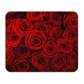 Коврик прямоугольный с принтом Красные розы в Белгороде, натуральный каучук | размер 230 х 185 мм; запечатка лицевой стороны | букет | красный | розы | цветы