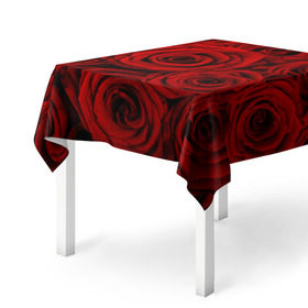 Скатерть 3D с принтом Красные розы в Белгороде, 100% полиэстер (ткань не мнется и не растягивается) | Размер: 150*150 см | букет | красный | розы | цветы