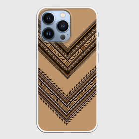 Чехол для iPhone 13 Pro с принтом Tribal V shape в Белгороде,  |  | african | ethnic | tribal | африка | африканский | бежевый | трайбал | узор | черный | этно