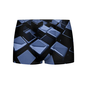 Мужские трусы 3D с принтом Стильная абстракция в Белгороде, 50% хлопок, 50% полиэстер | классическая посадка, на поясе мягкая тканевая резинка | Тематика изображения на принте: abstraction | geometry | абстракция | геометрия | кубики | кубы | фигуры