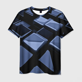 Мужская футболка 3D с принтом Стильная абстракция в Белгороде, 100% полиэфир | прямой крой, круглый вырез горловины, длина до линии бедер | abstraction | geometry | абстракция | геометрия | кубики | кубы | фигуры