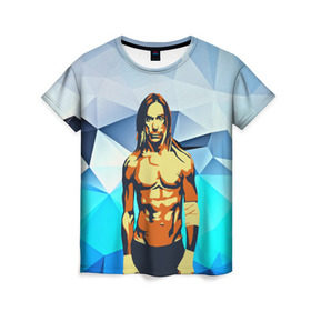 Женская футболка 3D с принтом iggy pop в Белгороде, 100% полиэфир ( синтетическое хлопкоподобное полотно) | прямой крой, круглый вырез горловины, длина до линии бедер | fatality | kismet | rock | rock and roll | игги поп