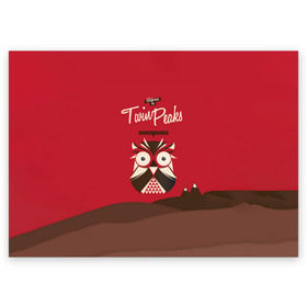 Поздравительная открытка с принтом Добро пожаловать в Twin Peaks в Белгороде, 100% бумага | плотность бумаги 280 г/м2, матовая, на обратной стороне линовка и место для марки
 | дьявол | крафт | плакат | ретро | сова | твин пикс