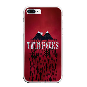 Чехол для iPhone 7Plus/8 Plus матовый с принтом Лес Twin Peaks в Белгороде, Силикон | Область печати: задняя сторона чехла, без боковых панелей | горы | надпись | ретро | твин пикс