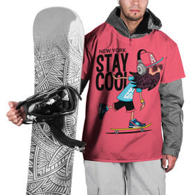 Накидка на куртку 3D с принтом Stay cool в Белгороде, 100% полиэстер |  | Тематика изображения на принте: hipster | skateboard | sport