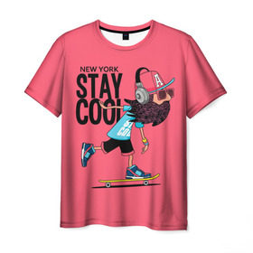 Мужская футболка 3D с принтом Stay cool в Белгороде, 100% полиэфир | прямой крой, круглый вырез горловины, длина до линии бедер | Тематика изображения на принте: hipster | skateboard | sport