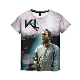 Женская футболка 3D с принтом Kendrick Lamar в Белгороде, 100% полиэфир ( синтетическое хлопкоподобное полотно) | прямой крой, круглый вырез горловины, длина до линии бедер | 