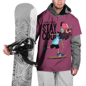 Накидка на куртку 3D с принтом Stay cool в Белгороде, 100% полиэстер |  | baseball cap | beard | city | cool | extreme | headphones | hipster | movement | new york | skateboard | speed | sport | stay cool | крутой | скейтборд | хипстер