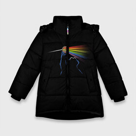Зимняя куртка для девочек 3D с принтом Pink Floyd Cookie Monster в Белгороде, ткань верха — 100% полиэстер; подклад — 100% полиэстер, утеплитель — 100% полиэстер. | длина ниже бедра, удлиненная спинка, воротник стойка и отстегивающийся капюшон. Есть боковые карманы с листочкой на кнопках, утяжки по низу изделия и внутренний карман на молнии. 

Предусмотрены светоотражающий принт на спинке, радужный светоотражающий элемент на пуллере молнии и на резинке для утяжки. | монстр | печеньки | улица сезам