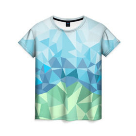 Женская футболка 3D с принтом URAL polygonal в Белгороде, 100% полиэфир ( синтетическое хлопкоподобное полотно) | прямой крой, круглый вырез горловины, длина до линии бедер | polygonal | yaaydesign | екатеринбург | поли | полигональный | россия | урал
