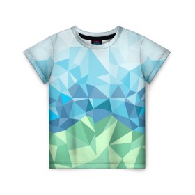 Детская футболка 3D с принтом URAL polygonal в Белгороде, 100% гипоаллергенный полиэфир | прямой крой, круглый вырез горловины, длина до линии бедер, чуть спущенное плечо, ткань немного тянется | polygonal | yaaydesign | екатеринбург | поли | полигональный | россия | урал