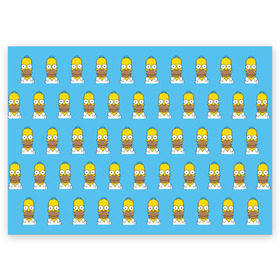 Поздравительная открытка с принтом Гомер в Белгороде, 100% бумага | плотность бумаги 280 г/м2, матовая, на обратной стороне линовка и место для марки
 | гомер | симпсоны