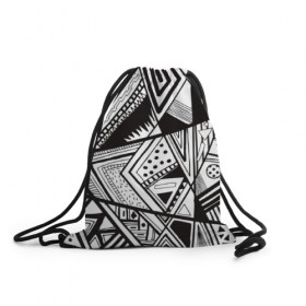Рюкзак-мешок 3D с принтом Black and white (1) в Белгороде, 100% полиэстер | плотность ткани — 200 г/м2, размер — 35 х 45 см; лямки — толстые шнурки, застежка на шнуровке, без карманов и подкладки | 
