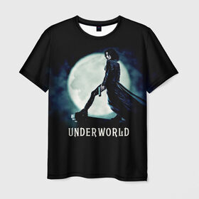 Мужская футболка 3D с принтом Другой мир в Белгороде, 100% полиэфир | прямой крой, круглый вырез горловины, длина до линии бедер | fentezi | underworld | боевик | вампир | кино | киногерой | луна | ночь | оборотень | оружие | фэнтези