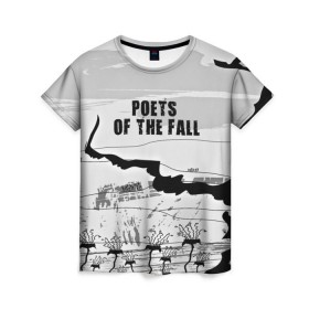 Женская футболка 3D с принтом Poets of the fall в Белгороде, 100% полиэфир ( синтетическое хлопкоподобное полотно) | прямой крой, круглый вырез горловины, длина до линии бедер | poets of the fall | rock | альтернатива | музыка | поэты | рок | фины