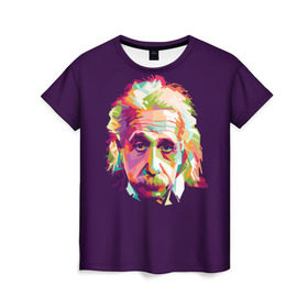 Женская футболка 3D с принтом Альберт Эйнштейн в Белгороде, 100% полиэфир ( синтетическое хлопкоподобное полотно) | прямой крой, круглый вырез горловины, длина до линии бедер | albert einstein | идея | интеллект | искусство | наука | открытие | прикол | профессор | ум | учёный | юмор