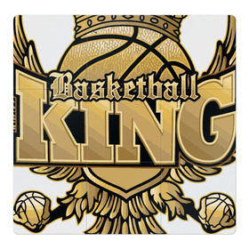 Магнитный плакат 3Х3 с принтом Король баскетбола в Белгороде, Полимерный материал с магнитным слоем | 9 деталей размером 9*9 см | basketball | king | lebron james | nba | sport | баскетбол | баскетболист | король | корона | нба | орел | спорт