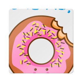 Магнит виниловый Квадрат с принтом Укуси меня в Белгороде, полимерный материал с магнитным слоем | размер 9*9 см, закругленные углы | Тематика изображения на принте: bart | donut | food | homer | simpsons | аппетит | барт | гомер | еда | мультфильм | пончик | симпсоны | сладкий