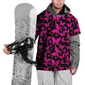 Накидка на куртку 3D с принтом Розовые бабочки в Белгороде, 100% полиэстер |  | butterflies | pink | бабочки | красота | крылья | нежность | орнамент | розовый | узор