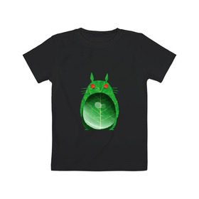 Детская футболка хлопок с принтом Хранитель леса в Белгороде, 100% хлопок | круглый вырез горловины, полуприлегающий силуэт, длина до линии бедер | totoro | миадзаки | сосед | тоторо