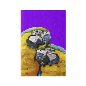 Обложка для паспорта матовая кожа с принтом Попугайчики в Белгороде, натуральная матовая кожа | размер 19,3 х 13,7 см; прозрачные пластиковые крепления | Тематика изображения на принте: bird | животные | попугайчики | птицы | текстуры