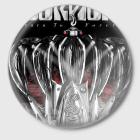 Значок с принтом Scorpions в Белгороде,  металл | круглая форма, металлическая застежка в виде булавки | Тематика изображения на принте: 