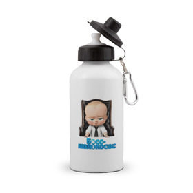 Бутылка спортивная с принтом Boss Baby в Белгороде, металл | емкость — 500 мл, в комплекте две пластиковые крышки и карабин для крепления | boss baby | босс | мультфильмы