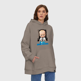 Худи SuperOversize хлопок с принтом Boss Baby в Белгороде, 70% хлопок, 30% полиэстер, мягкий начес внутри | карман-кенгуру, эластичная резинка на манжетах и по нижней кромке, двухслойный капюшон
 | boss baby | босс | мультфильмы