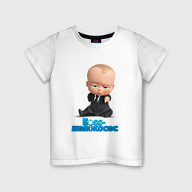 Детская футболка хлопок с принтом Boss Baby в Белгороде, 100% хлопок | круглый вырез горловины, полуприлегающий силуэт, длина до линии бедер | Тематика изображения на принте: boss baby | босс | мультфильмы